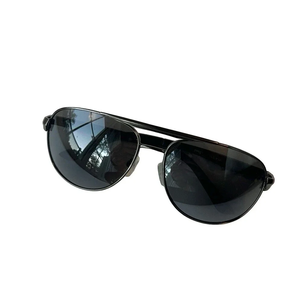Pugs Aviator Sunglasses Black Metal Frame Gray Lenses Unisex Classic Pilot Style